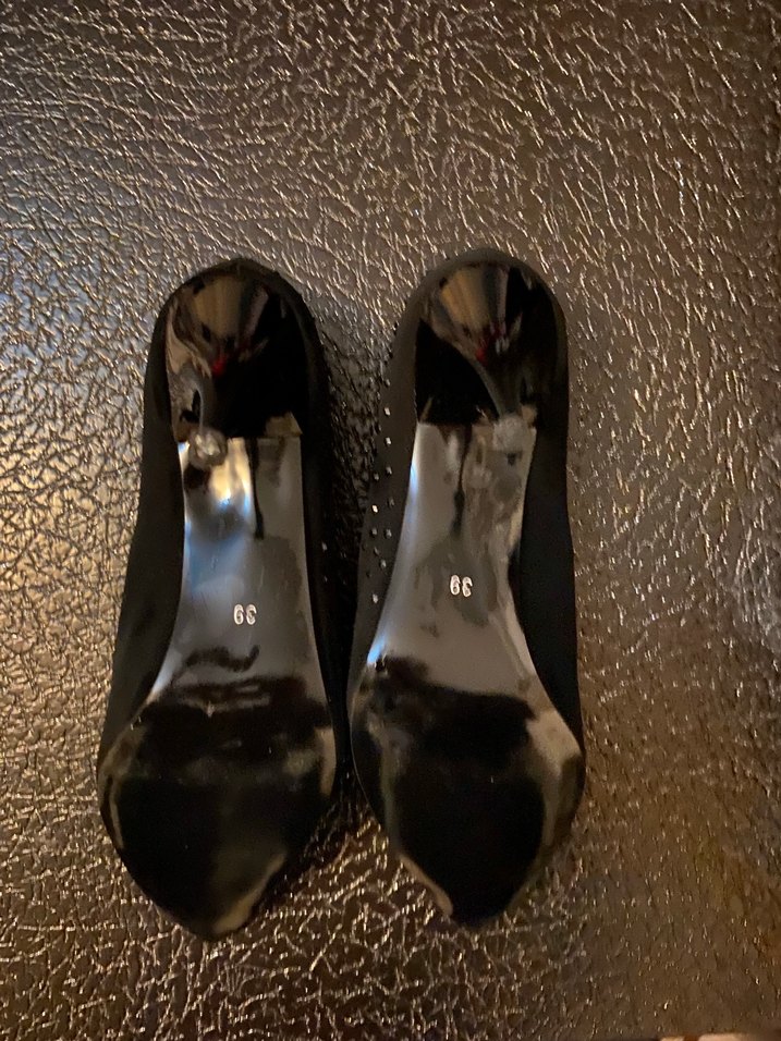 Siyah Süet Tokalı Yüksek Topuklu Stiletto - Görsel 4