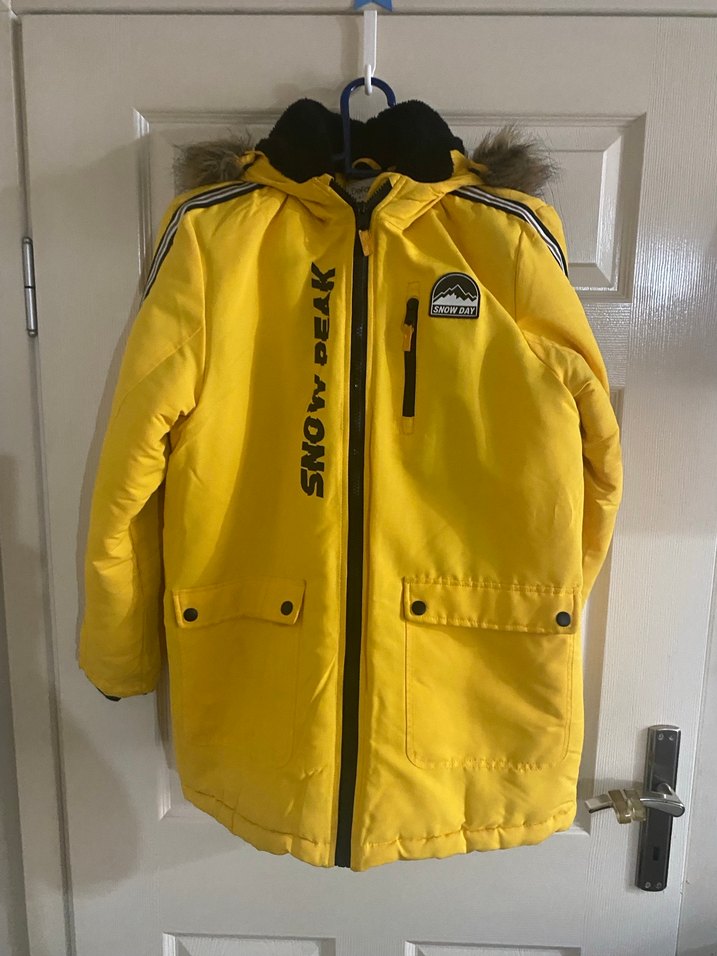 Sarı Fermuarlı Erkek Çocuk Street Wear Mont - Görsel 2