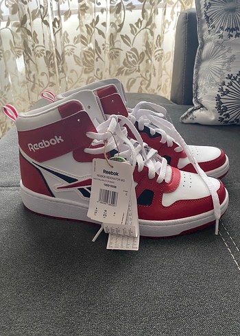 Kırmızı Beyaz Reebok Basketbol Ayakkabısı Velcro - Görsel 7