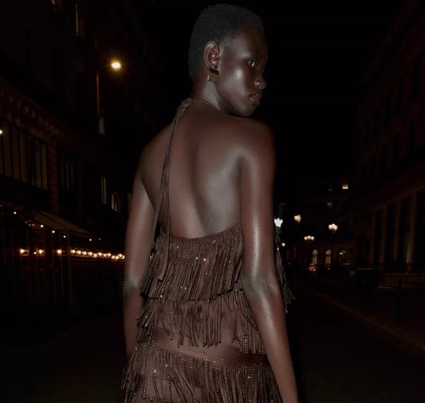 Kahverengi Drapeli Mini Deri üst - Görsel 2