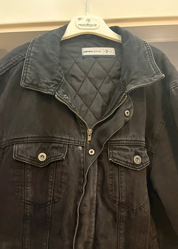 Siyah Düğmeli erkek Kot Ceket - Görsel 2