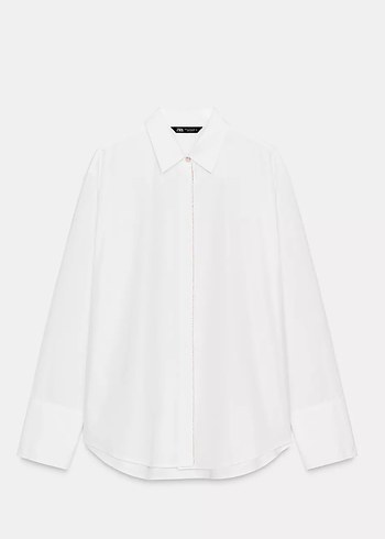 Beyaz Denim Kadın Gömlek - Görsel 2