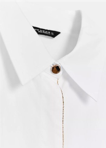 Beyaz Denim Kadın Gömlek - Görsel 3