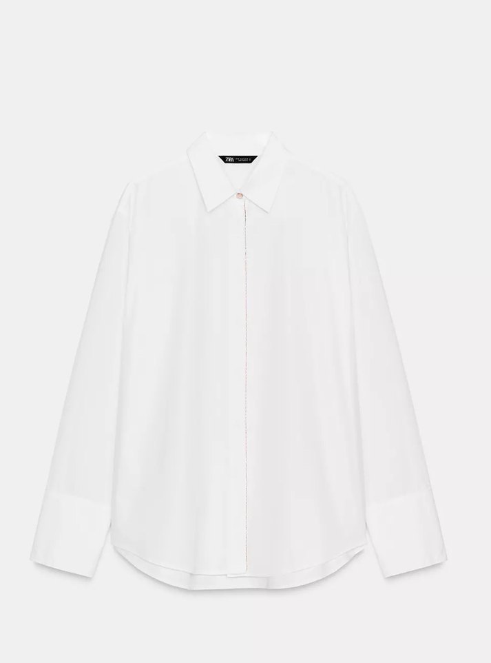 Beyaz Denim Kadın Gömlek - Görsel 2