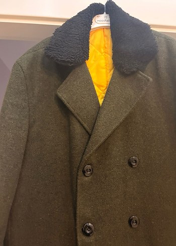 Düğmeli Kahverengi Yün Klasik Erkek Kaban - Görsel 2