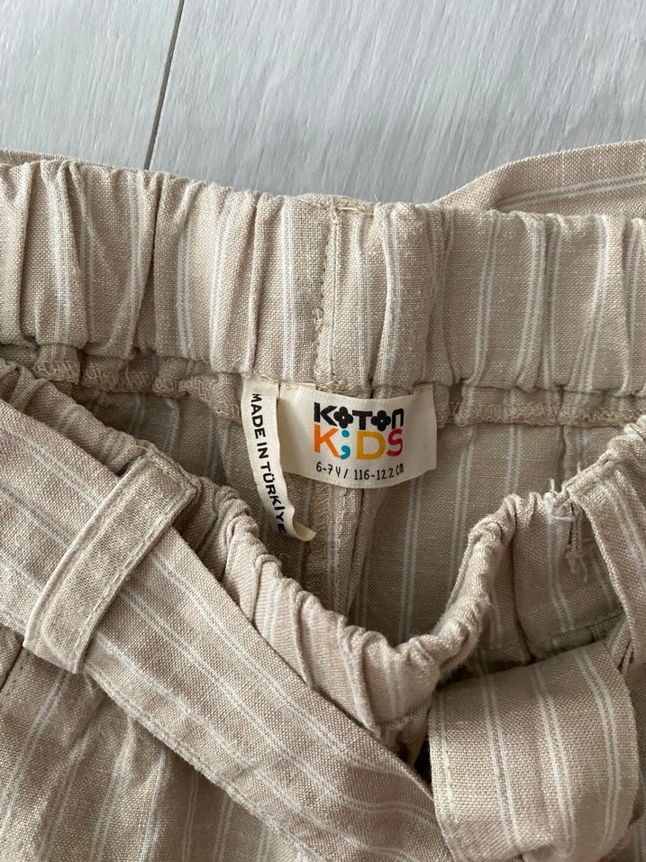 Kız çocuk keten şort - Görsel 5