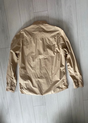 W collection Bej Erkek %Keten Düğmeli Gömlek - Görsel 2