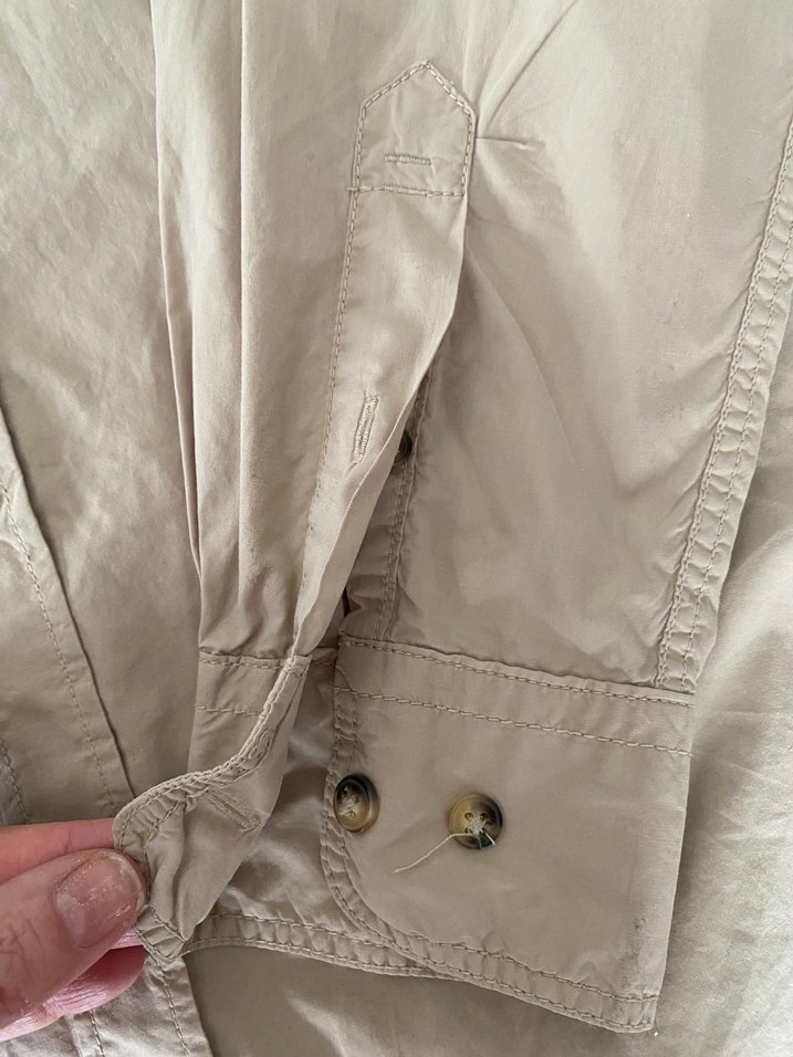 W collection Bej Erkek %Keten Düğmeli Gömlek - Görsel 5