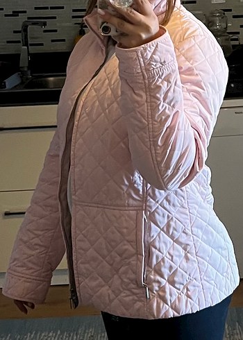 Esprit Pembe Kadın Kapitone Fermuarlı Ceket - Görsel 9