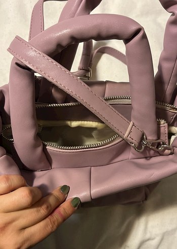Manuka koyu lila Deri Fermuarlı Kadın Çanta - Görsel 3