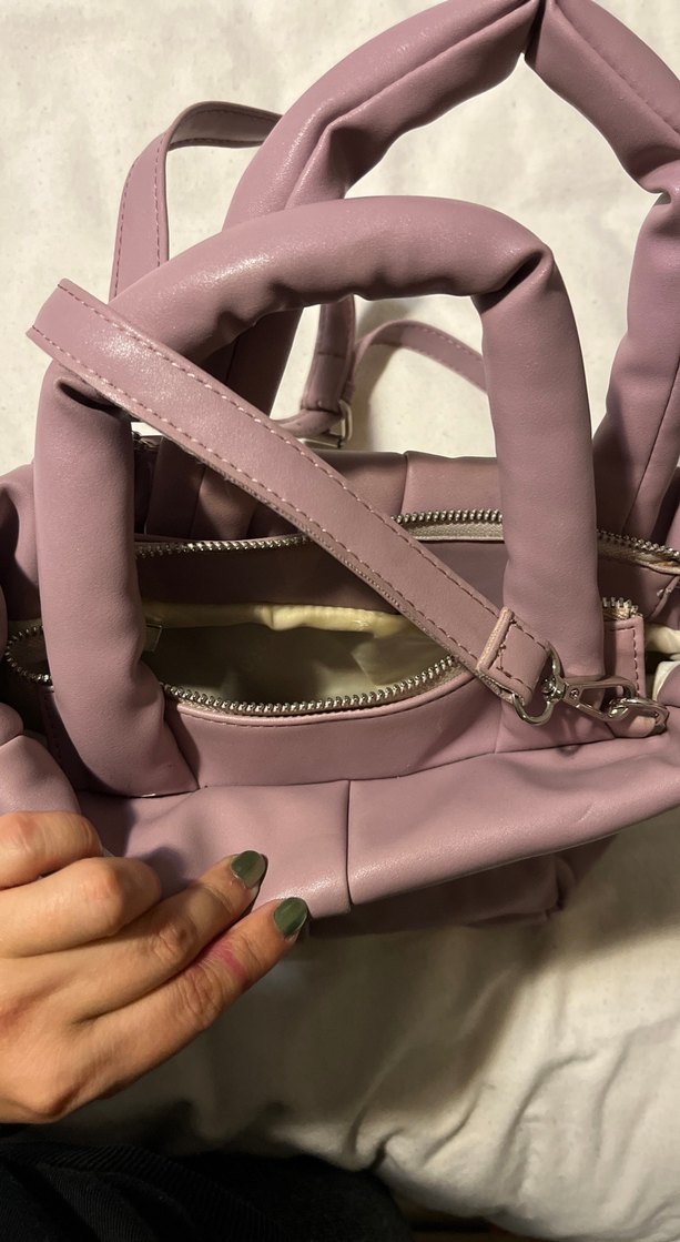 Manuka koyu lila Deri Fermuarlı Kadın Çanta - Görsel 3