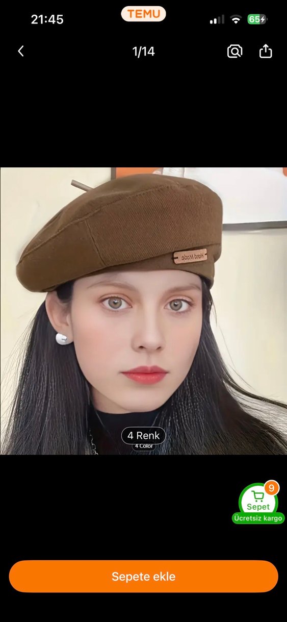 Camel Kadın ressam bere - Görsel 3