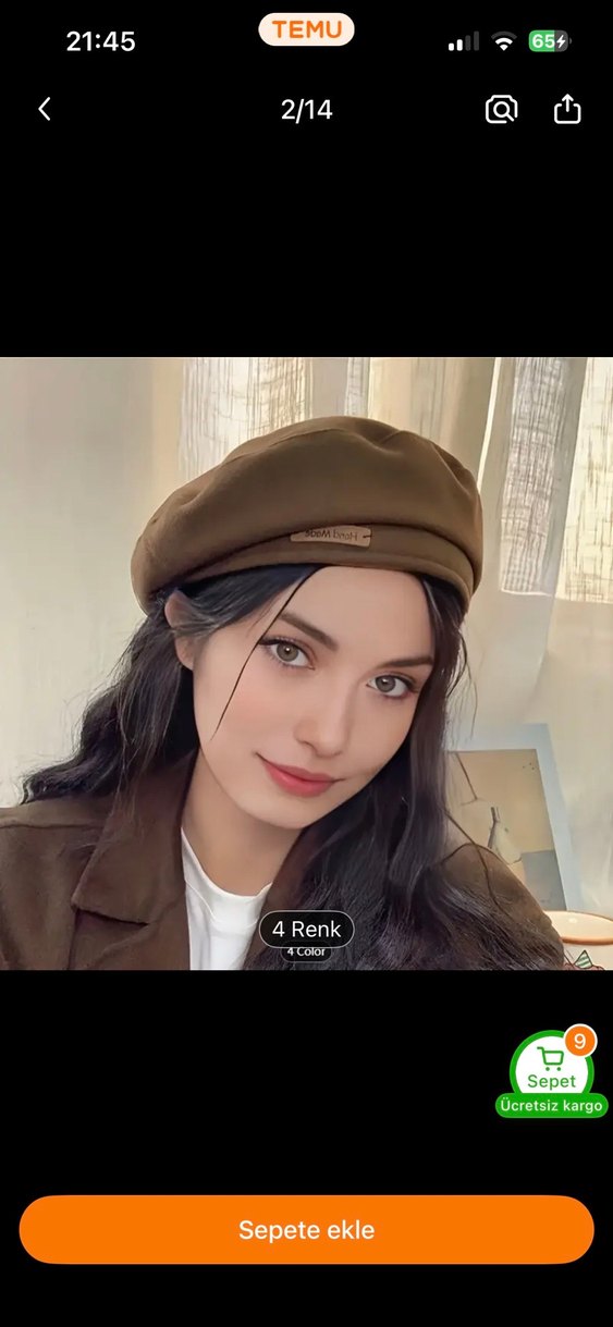 Camel Kadın ressam bere - Görsel 4