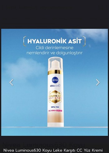Nivea Luminous630 Orta Ton CC Krem SPF30 - Görsel 5