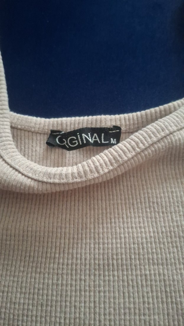 Bej Kolsuz Basic Crop Top - Görsel 2