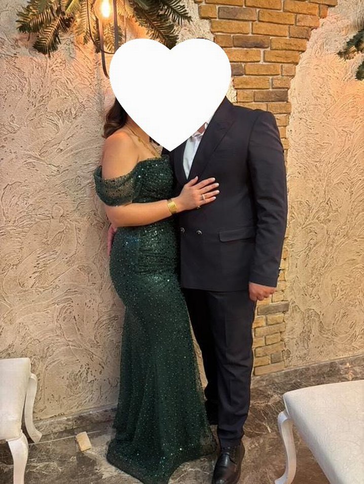 Parlak Yeşil Straplez Uzun Abiye Elbise - Görsel 2