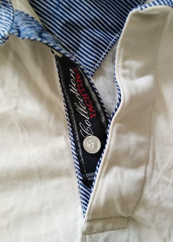 Beyaz Pamuklu Erkek Polo Tişört - Görsel 7