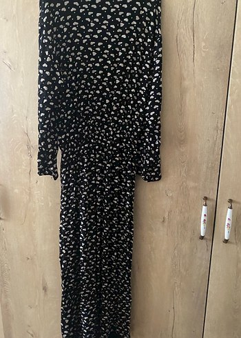 Uzun Kollu Siyah Pilili Kadın Elbise - Görsel 7