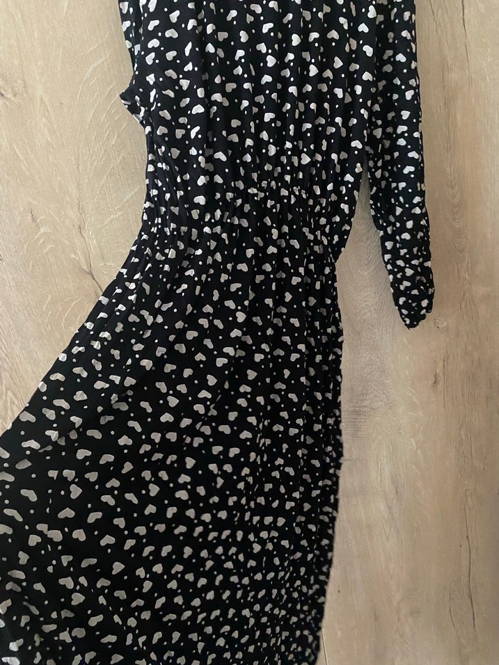 Uzun Kollu Siyah Pilili Kadın Elbise - Görsel 2