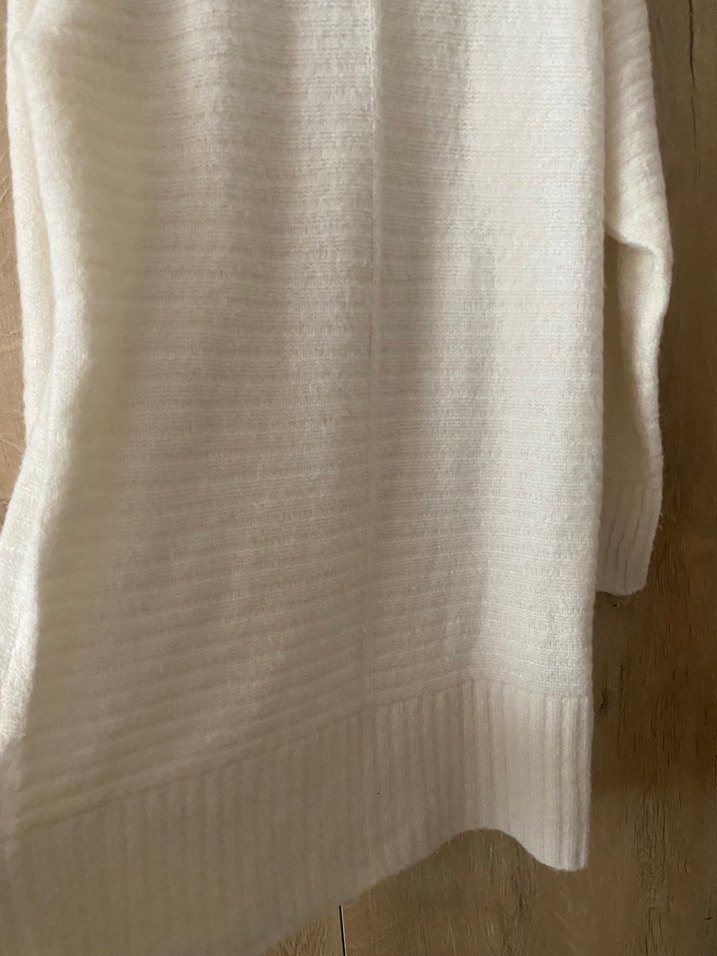 Uzun Kollu Beyaz Bohem Örgü Kadın Kazak - Görsel 5