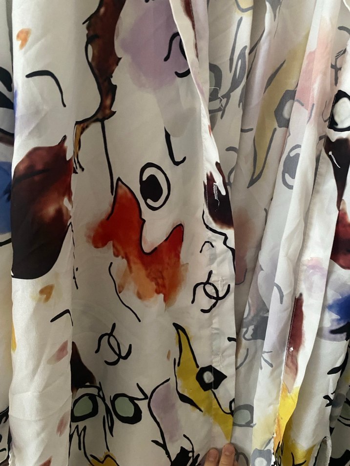 Renkli Baskılı Uzun Kollu Salaş Kadın Gömlek - Görsel 4