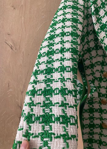 Yeşil Desenli Kadın Blazer Ceket - Görsel 5