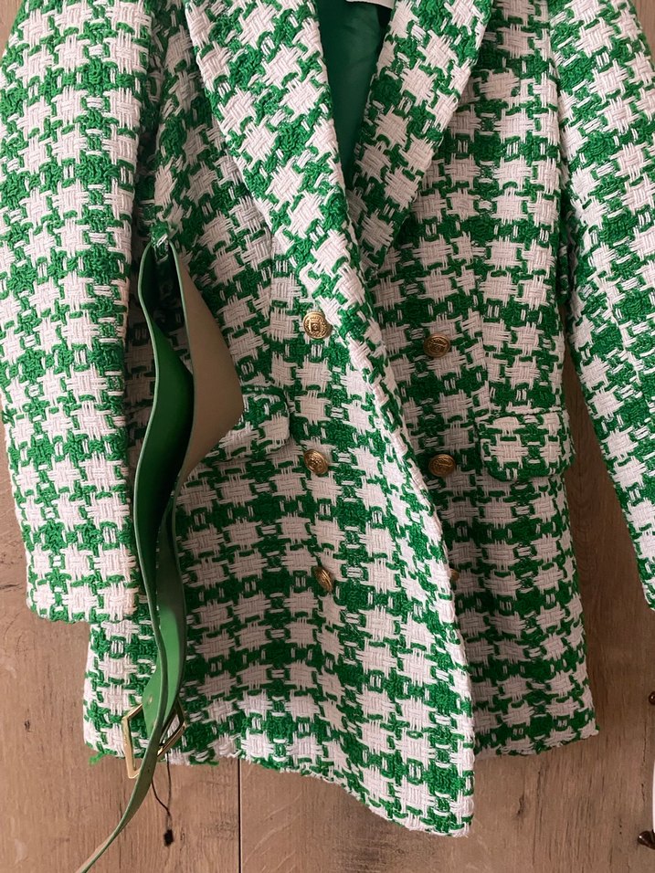 Yeşil Desenli Kadın Blazer Ceket - Görsel 3