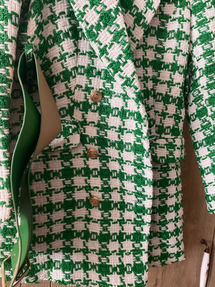 Yeşil Desenli Kadın Blazer Ceket - Görsel 4