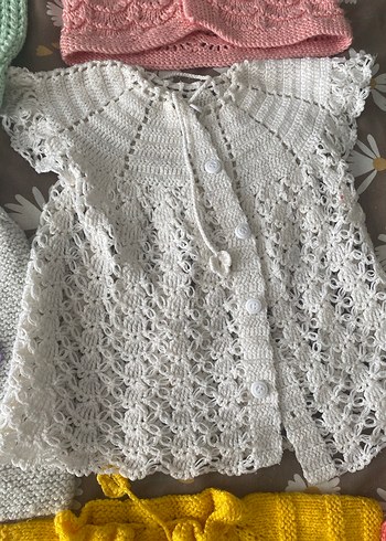 Kız Çocuk Pastel Renkli Örgü yelekler - Görsel 7