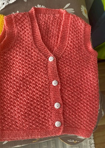 Kız Çocuk Pastel Renkli Örgü yelekler - Görsel 15