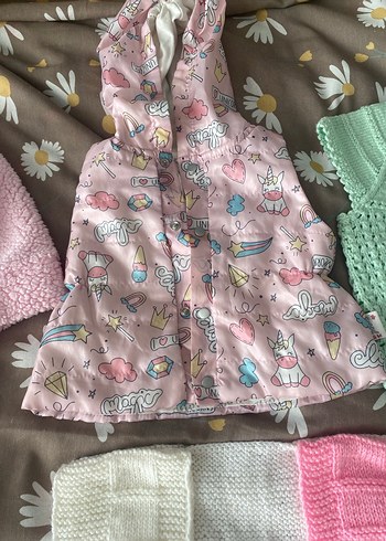 Kız Çocuk Pastel Renkli Örgü yelekler - Görsel 4