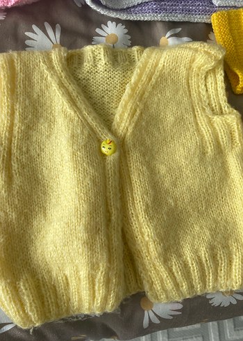 Kız Çocuk Pastel Renkli Örgü yelekler - Görsel 13