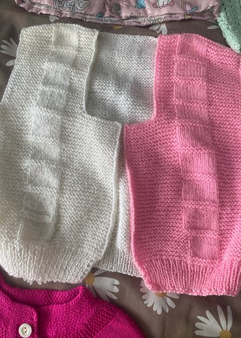 Kız Çocuk Pastel Renkli Örgü yelekler - Görsel 10