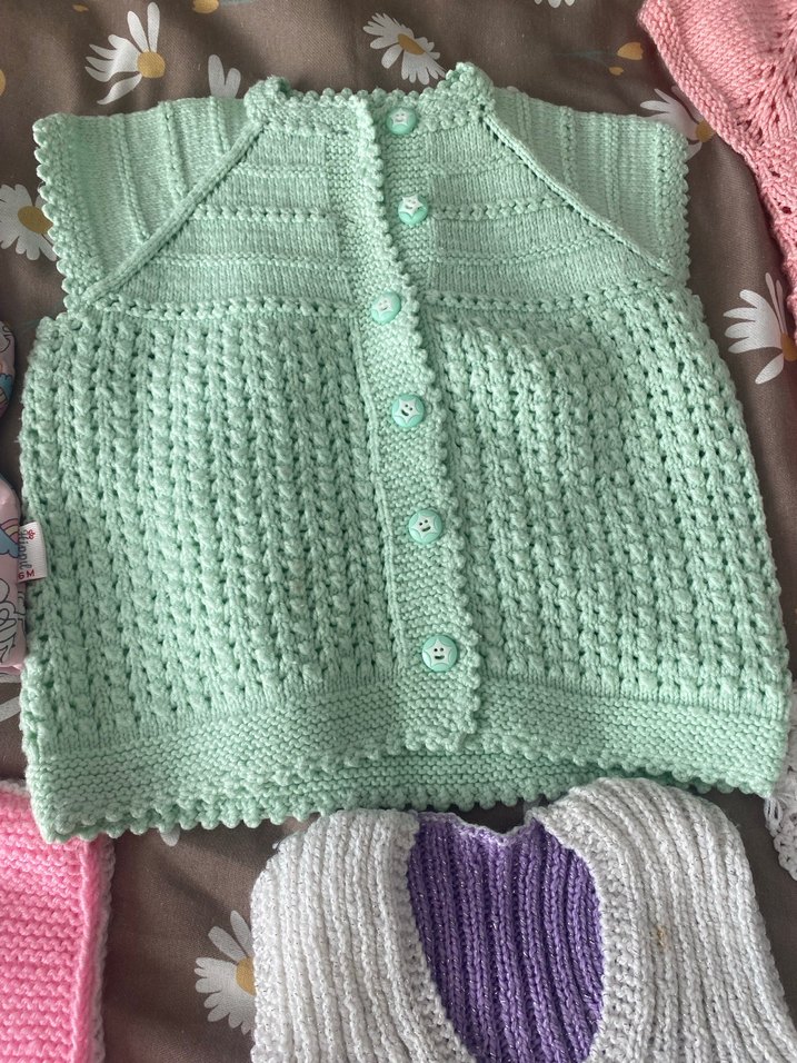 Kız Çocuk Pastel Renkli Örgü yelekler - Görsel 5