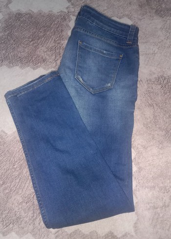 29 Beden mavi Renk Kadın Mavi Denim Regular Fit Pantolon