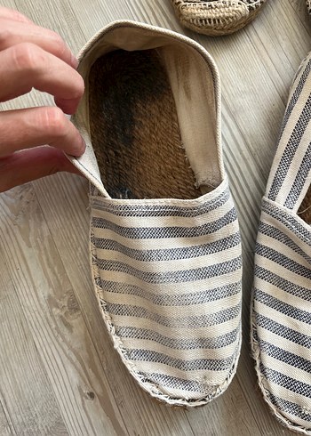 Çizgili Keten Kadın Espadril Ayakkabı 2 adet - Görsel 4