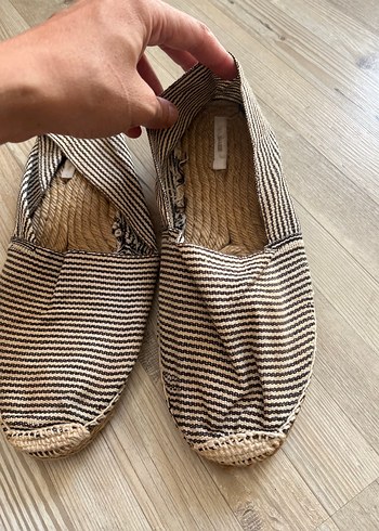 Çizgili Keten Kadın Espadril Ayakkabı 2 adet - Görsel 3
