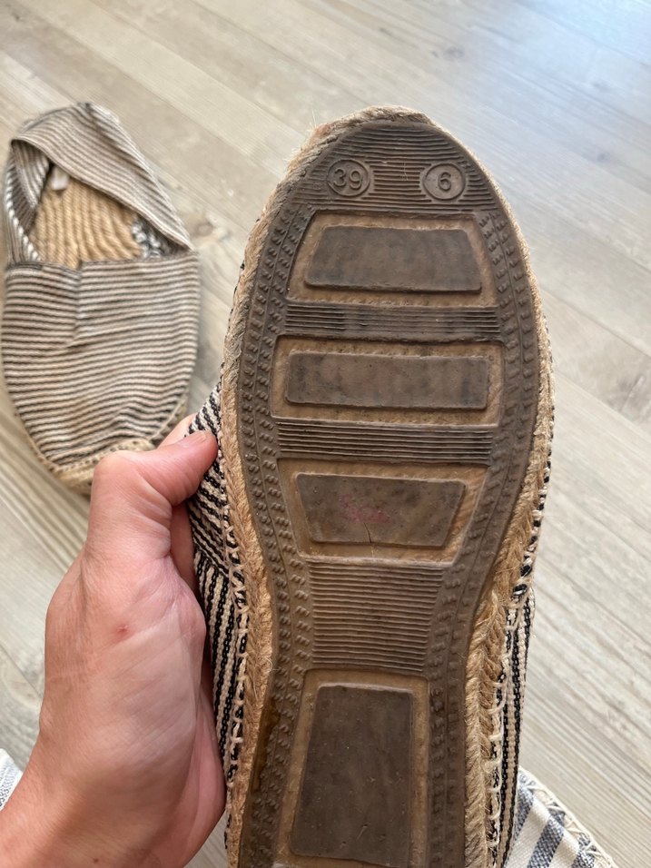 Çizgili Keten Kadın Espadril Ayakkabı 2 adet - Görsel 2