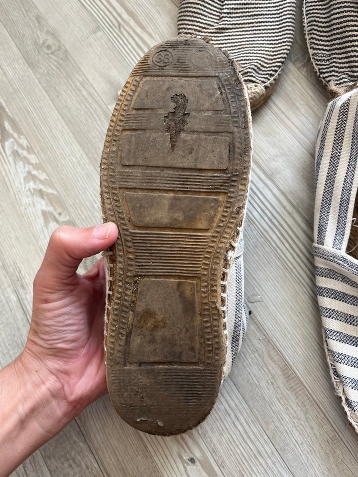 Çizgili Keten Kadın Espadril Ayakkabı 2 adet - Görsel 5