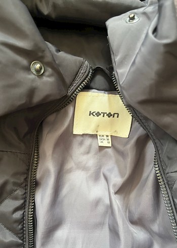 Koton Kadın Gri Kapüşonlu Suni Kumaş Kışlık Mont - Görsel 7