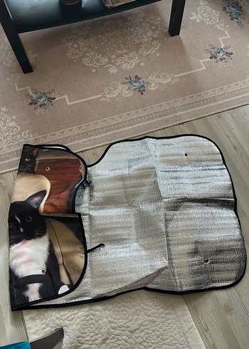 Temu sifir kedi baskili 3D araç cam güneşliği - Görsel 4