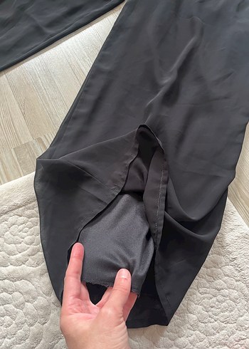 Siyah şifon zarif davet Kadın Kumaş Pantolon - Görsel 3