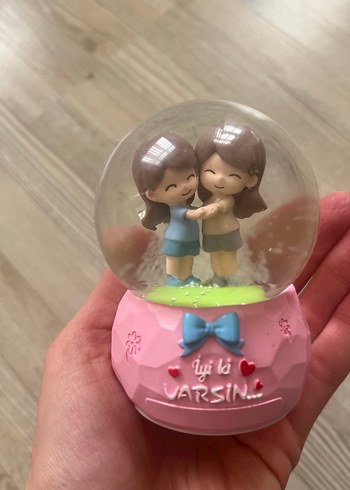 Kişiye Özel Fotoğraflı Pembe Kar Küresi - Görsel 8