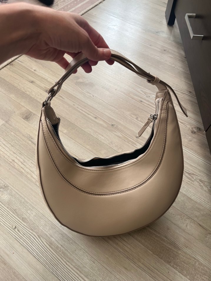 Bej Deri Minimalist Kadın Çanta - Görsel 2