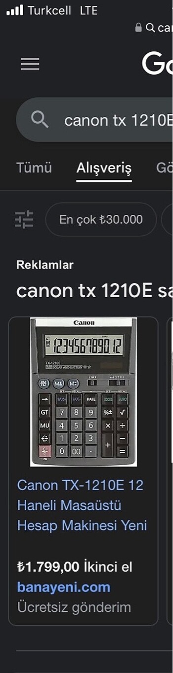CANOM TX 1210E HESAP MAKİNESİ