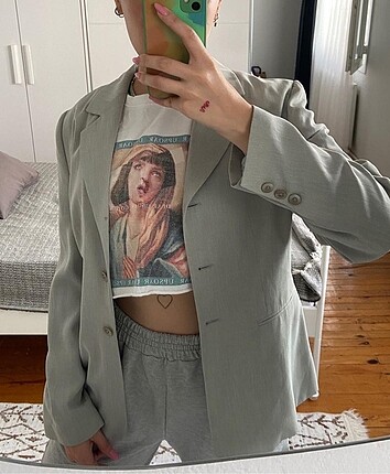 buz gri blazer ceket