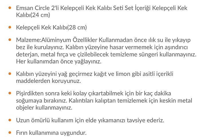 Emsan Emsan kelepceli kek seti