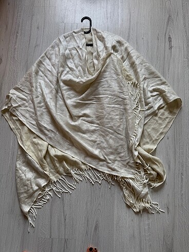 White&beige panço şal