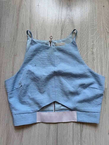 universal Beden mavi Renk Twist crop bluz