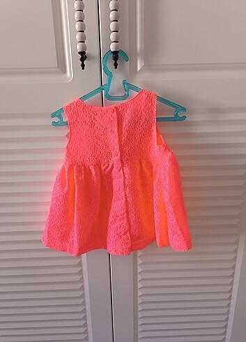 LC Waikiki Neon pembe kız bebek elbise